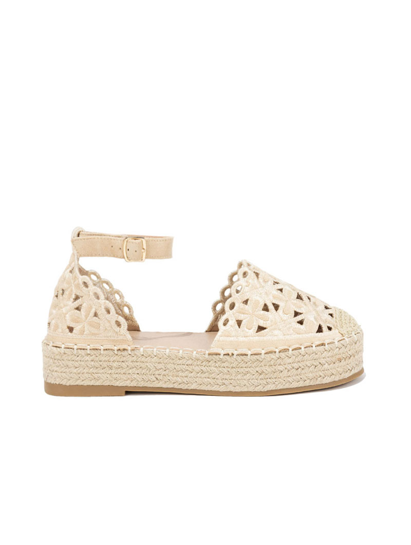 Mocassins compensés en halfa